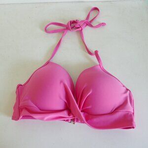 EUC YMI hot pink padded underwire twist front bikini top size S